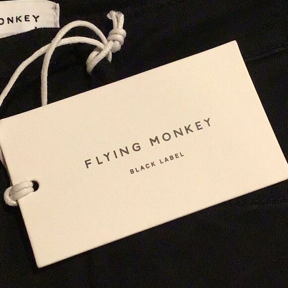 Flying Monkey LANI Black High Rise Clean Cut Fray Hem Crop Jeans NEW - Picture 12 of 16